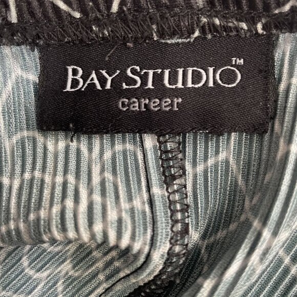 Bay Studio Career Sleeveless Pleated Maxi Dress Black Geometric Women's - Picture 3 of 9